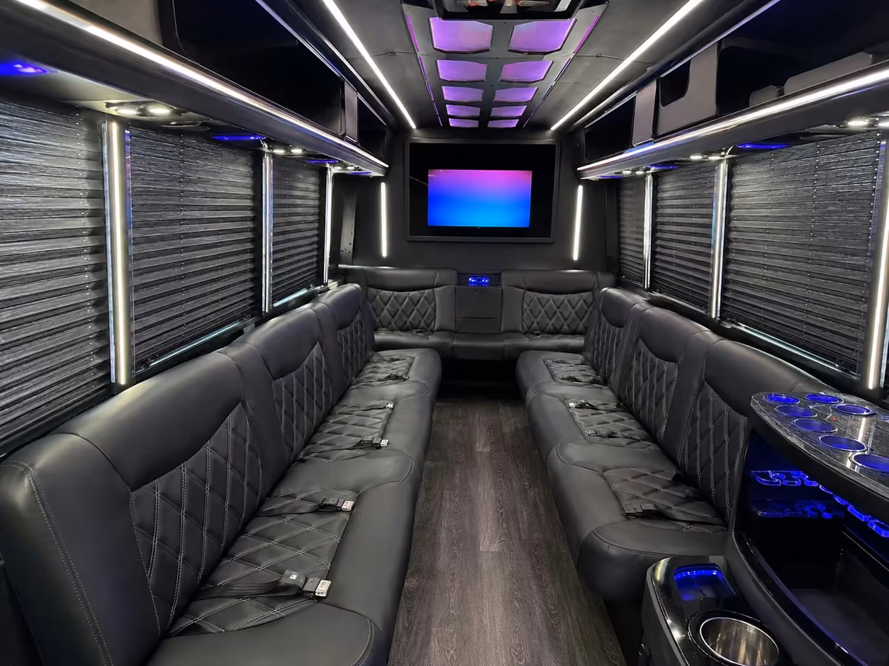 18 passenger party bus interior