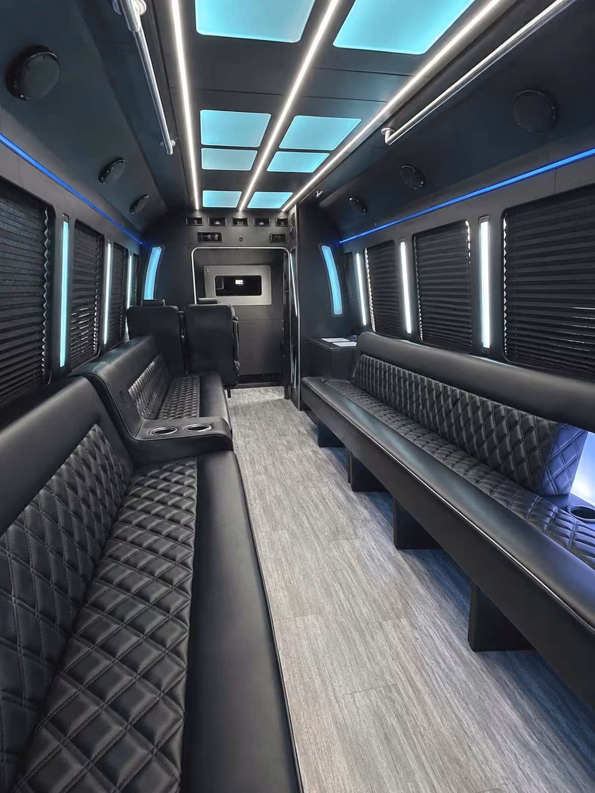 20 passenger party bus inside