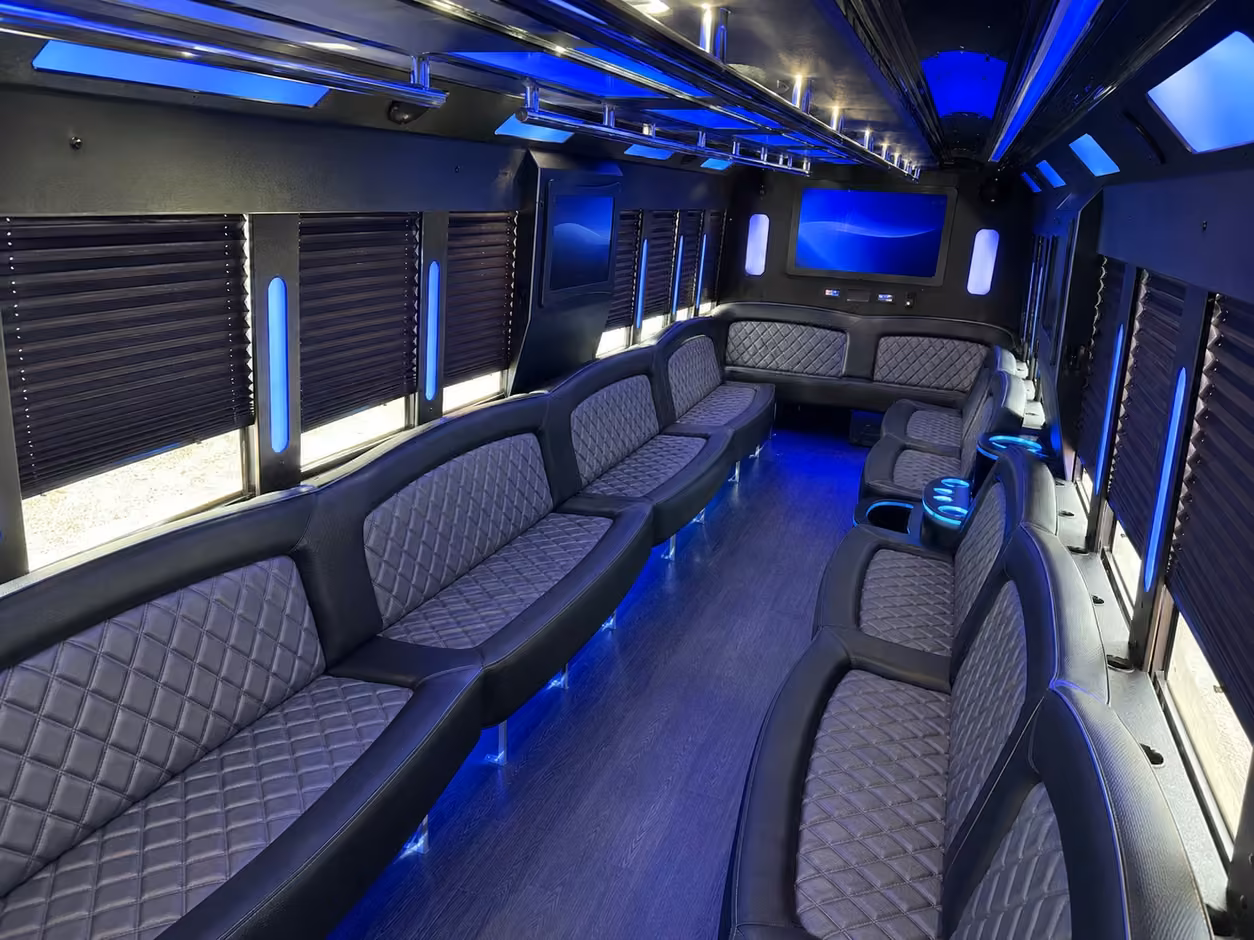 20 passenger party bus interior