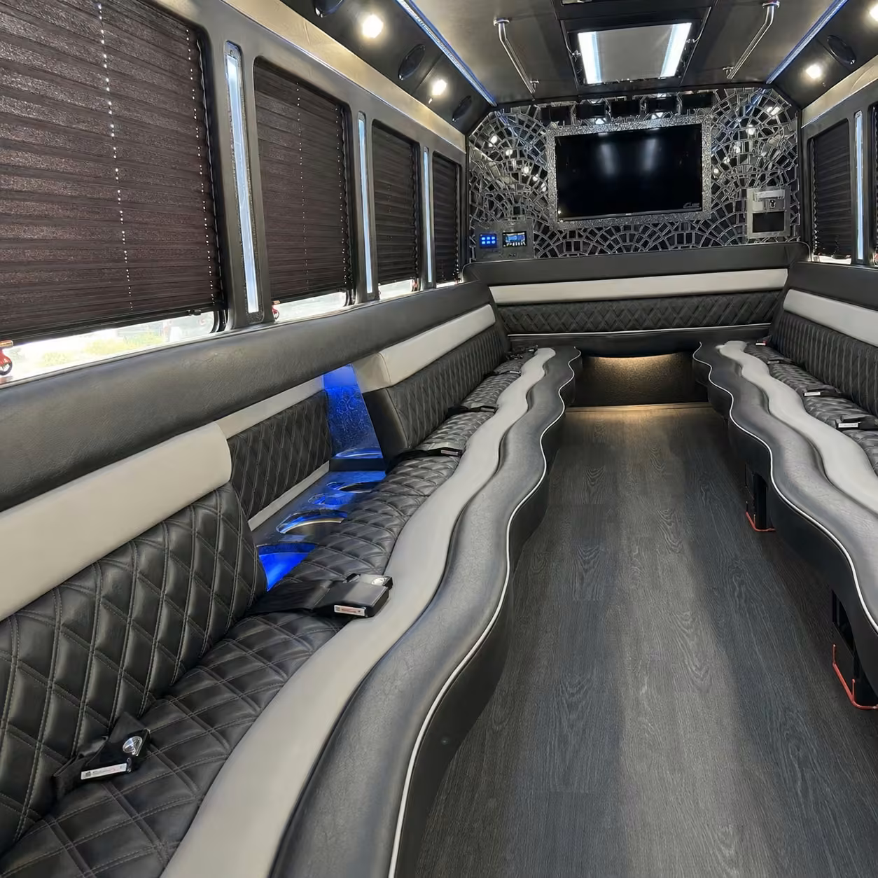 25 passenger party bus inside