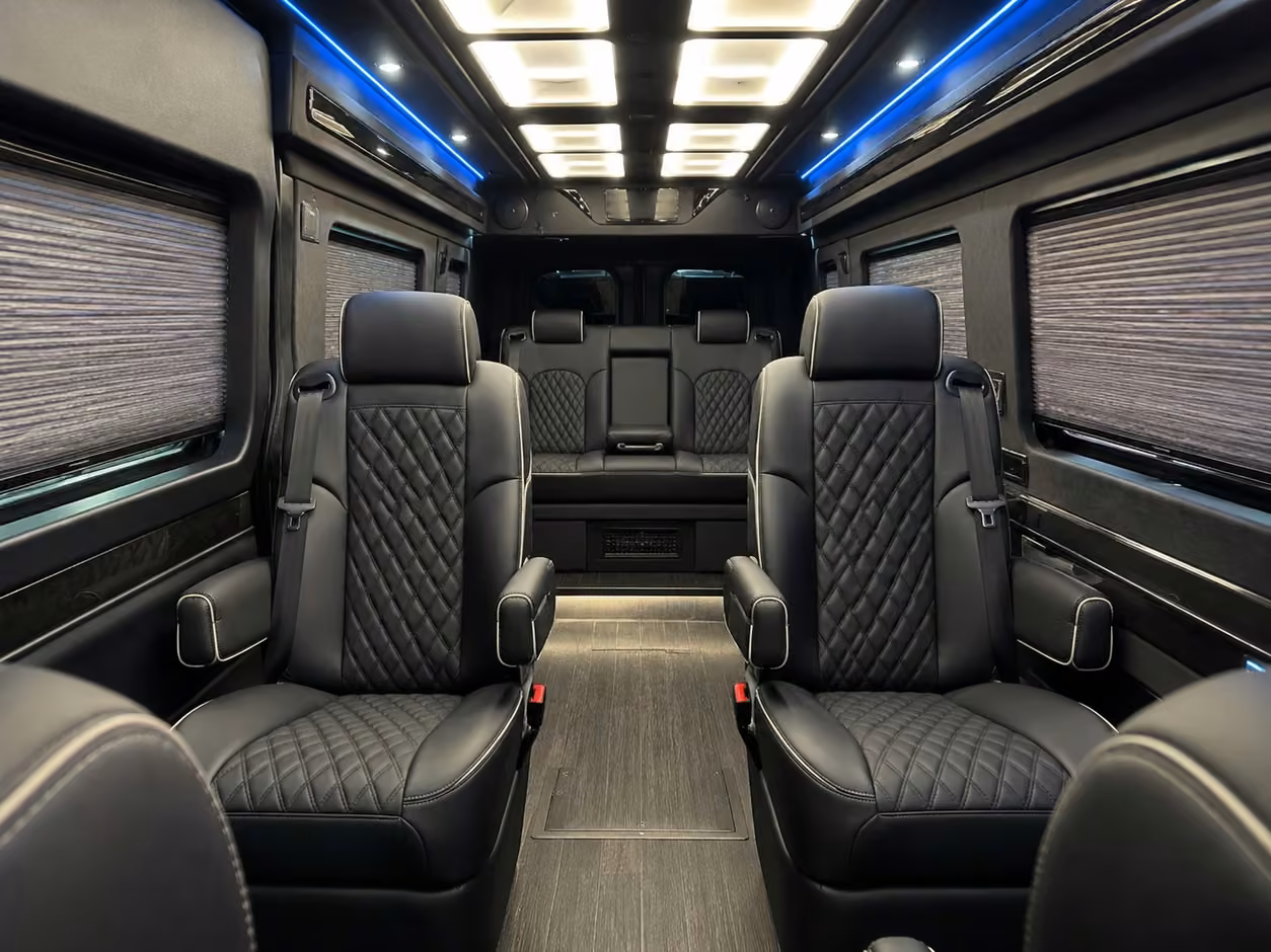 sprinter van rental with driver interior